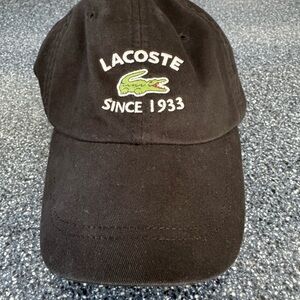 Lacoste Black Cap with Embroidered Logo Adjustable